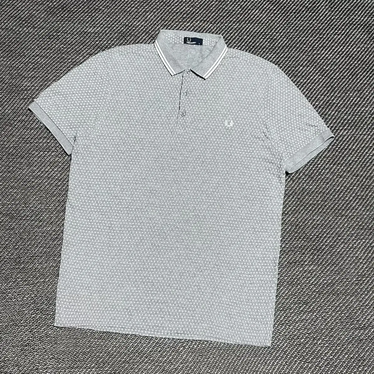 [ XL ] Fredperry 프레드페리 그레이 반팔 카라티